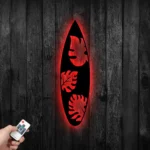 Sports Metal Sign Monstera Leaves Surfboard 1