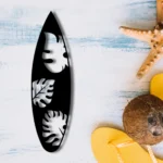 Sports Metal Sign Monstera Leaves Surfboard 1
