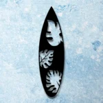 Sports Metal Sign Monstera Leaves Surfboard 1