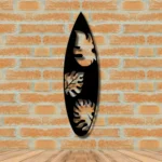 Sports Metal Sign Monstera Leaves Surfboard 1