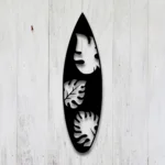 Sports Metal Sign Monstera Leaves Surfboard 1