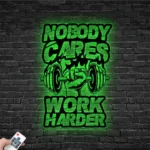 Sports Metal Sign Nobody Cares Trade Harder 1