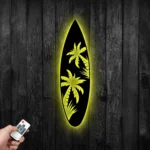Sports Metal Sign Palm Tree Surfboard 1