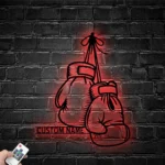 Sports Metal Sign Personalized American Boxing Gloves 1