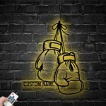 Sports Metal Sign Personalized American Boxing Gloves 1