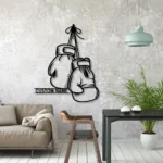 Sports Metal Sign Personalized American Boxing Gloves 1