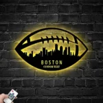 Sports Metal Sign Personalized Boston Skyline American Football Player Name 1
