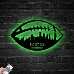 Sports Metal Sign Personalized Boston Skyline American Football Player Name 1
