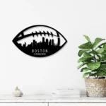 Sports Metal Sign Personalized Boston Skyline American Football Player Name 1