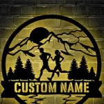 Sports Metal Sign Personalized Couple Trail Running 1