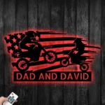 Sports Metal Sign Personalized Dad And Son Riding Motocross 1