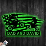 Sports Metal Sign Personalized Dad And Son Riding Motocross 1