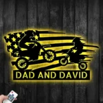 Sports Metal Sign Personalized Dad And Son Riding Motocross 1