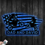 Sports Metal Sign Personalized Dad And Son Riding Motocross 1