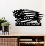 Sports Metal Sign Personalized Dad And Son Riding Motocross 1