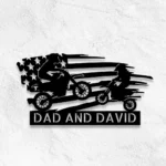 Sports Metal Sign Personalized Dad And Son Riding Motocross 1