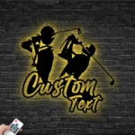 Sports Metal Sign Personalized Golf Couple Name 1