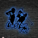 Sports Metal Sign Personalized Golf Couple Name 1