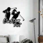 Sports Metal Sign Personalized Golf Couple Name 1