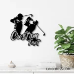 Sports Metal Sign Personalized Golf Couple Name 1