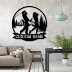 Sports Metal Sign Personalized Golfer Family Name 1