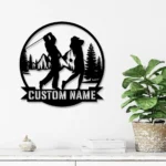 Sports Metal Sign Personalized Golfer Family Name 1