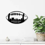 Sports Metal Sign Personalized Green Bay Skyline American Football Player Name 1
