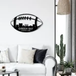 Sports Metal Sign Personalized Green Bay Skyline American Football Player Name 1
