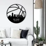 Sports Metal Sign Personalized Miami Skyline Basketball Player Name 1