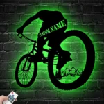 Sports Metal Sign Personalized Mountain Biker Name 1
