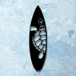 Sports Metal Sign Sea Turtle Swimming Surfboard 1
