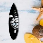 Sports Metal Sign Sea Turtle Swimming Surfboard 1