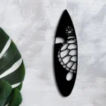 Sports Metal Sign Sea Turtle Swimming Surfboard 1