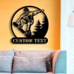 Sports Metal Sign Skier Title 1