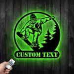 Sports Metal Sign Skier Title 1