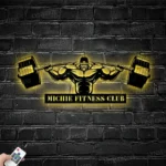 Sports Metal Sign Stylish Powerlifting Workout 1