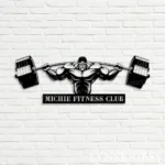 Sports Metal Sign Stylish Powerlifting Workout 1