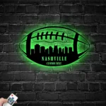 Sports Metal Sign Tennessee Skyline Us Tackle Football Player Name 1