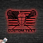 Sports Metal Sign Us Pennant Lacrosse 1