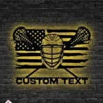 Sports Metal Sign Us Pennant Lacrosse 1