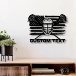 Sports Metal Sign Us Pennant Lacrosse 1