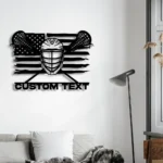 Sports Metal Sign Us Pennant Lacrosse 1