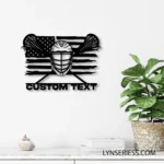 Sports Metal Sign Us Pennant Lacrosse 1