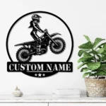 Sports Metal Sign Woman Off Road Racing Biker 1