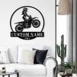 Sports Metal Sign Woman Off Road Racing Biker 1