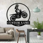 Sports Metal Sign Woman Off Road Racing Biker 1