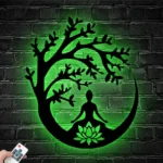 Sports Metal Sign Yoga Buddha Woodland 1