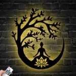 Sports Metal Sign Yoga Buddha Woodland 1