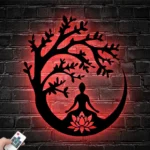Sports Metal Sign Yoga Buddha Woodland 1