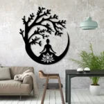 Sports Metal Sign Yoga Buddha Woodland 1